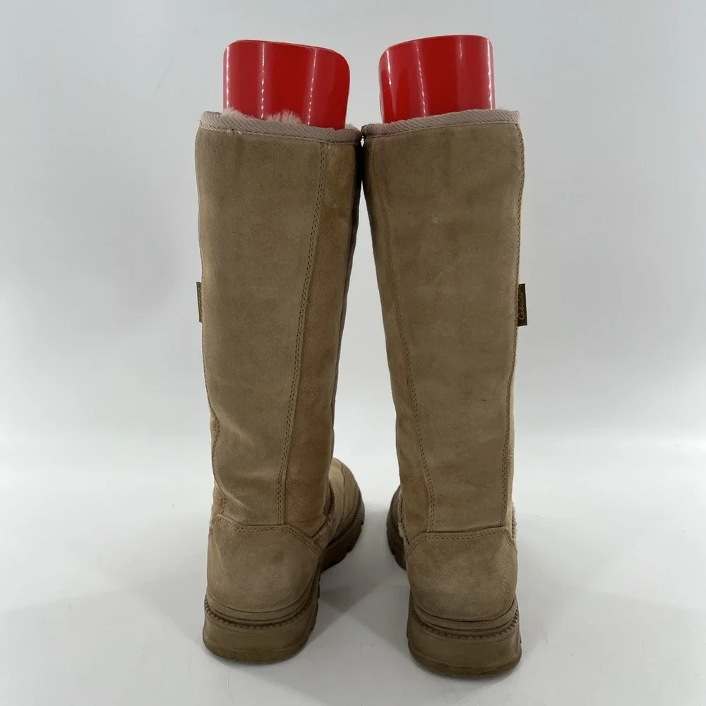 Shearling Suede‎ Tall Womens Boots Cabelas Warm Tan Genuine Sheepskin sherpa 6 M